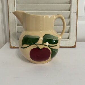 Apple Pitcher with Green Leaf Design